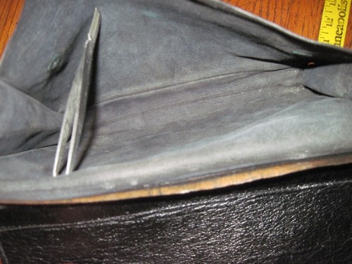 Vintage Marokko schwarz Leder Druckknopfverschluss Clutch Aktentasche Tasche Pack 9" x 6,5" x 2" - Bild 5 von 5