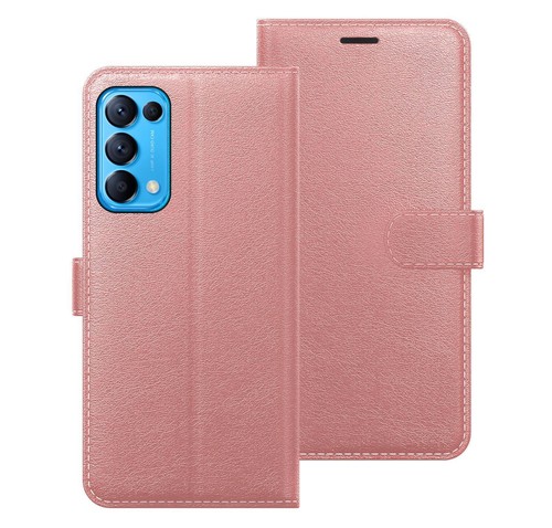 Funda protectora abatible tipo folio de cuero con ranura para tarjeta de crédito para Oppo Find X3 Lite - Imagen 3 de 16
