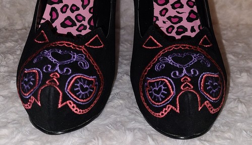 TOO FAST Cirque Couture ASHKI-KITTY schwarz rosa Gepard Absätze Größe 6 US Neu im Karton Punk - Bild 4 von 24