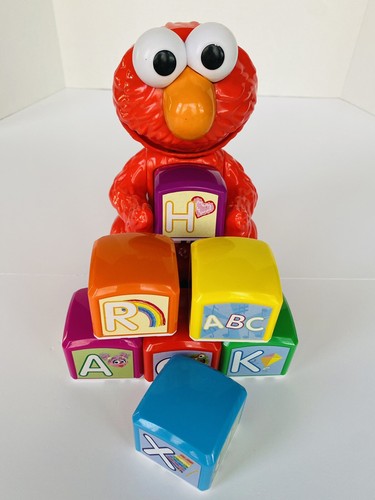 SESAME STREET ELMO ALPHABET BLOCKS FIND AND LEARNING TALKING TOY M TESTED BROKEN - Picture 5 of 12