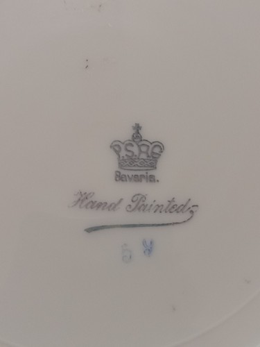 Vintage P.S.R.G Bavaria signierter Mauvilles 8 Zoll Teller (Rosen) - Bild 8 von 8