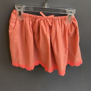 J-CREW-CREWCUTS-Girl-039-s-Cotton-Skirt-Coral-Orange-Lace-Trim-Size-6-7-EUC-Pretty
