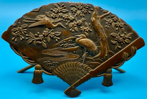 19TH CENTURY JAPANESE MEIJI PERIOD BRONZE MENU HOLDER