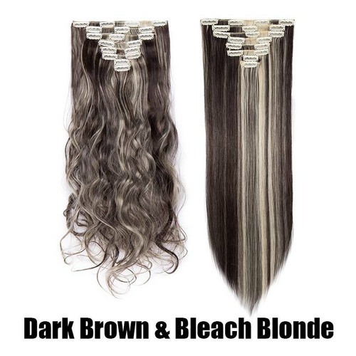 8 Pieces Clip In Hair Extensions Real Thick Full Head Hair 100% Natural as Human - Picture 46 of 60