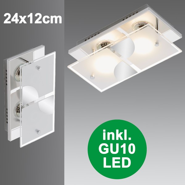 Deckenlampe Led Wandlampe Glas Rechteckig Wandleuchte Deckenleuchte Aufputz Spot-image