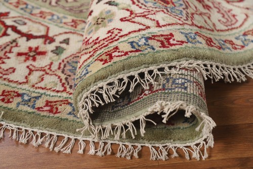 Year End Deal! Light Green/ Ivory Heriz Serapi Round Area Rug 8'x8' Handmade Rug - Picture 10 of 12