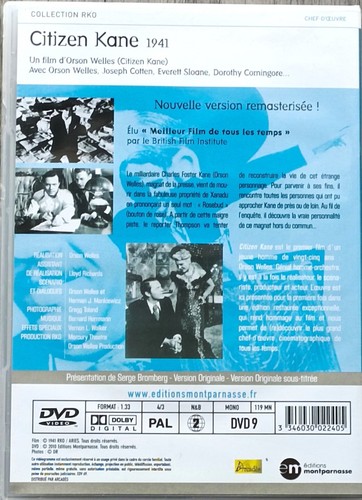 DVD CITIZEN KANE/ORSON WELLES/1941/JOSEPH COTTEN/CLASSIQUE DU CINÉMA AMÉRICAIN - Imagen 2 de 2