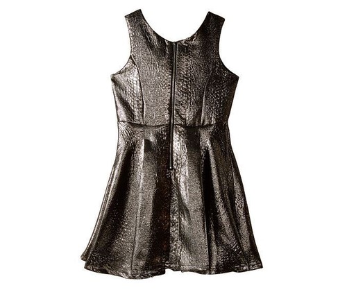 New Marciano Kids Metallic Woven Holiday Dress Gold Girls Sz MD 10 -12 kids - Picture 2 of 2