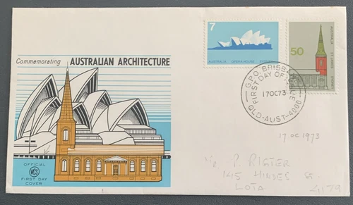 Australia FDC WCS 1973 Australian Architecture