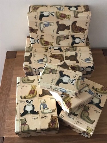 Juego de 8 cajas de almacenamiento de tarjetas TEDDY BEAR tamaños graduados Stubbs Hunk Designs - Imagen 4 de 5