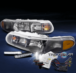 For 1997 2005 Buick Century 2004 Regal Black Headlight