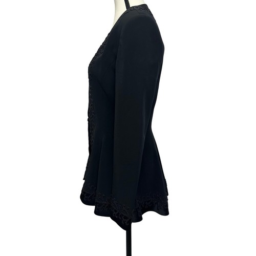 Vintage Nite Line by Shani Black Beaded Formal Jacket Size 8 - Picture 3 of 9