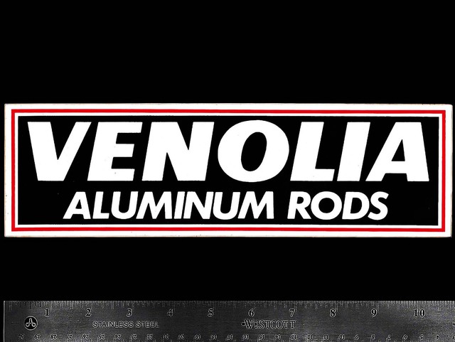 VENOLIA Aluminum Rods - Original Vintage 1970's 80’s Racing Decal/Sticker VENOLIA Aluminum Rods - Original Vintage 1970's 80’s Racing Decal/Sticker