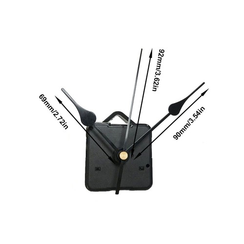Clock Quartz Mechanism DIY Black Hands Replacement Movement Clock - Picture 3 of 10
