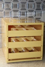 Spice Stack Spice Rack 3 Gold Pull Out Drawers Holds 18 Full Size, 36 Half Size