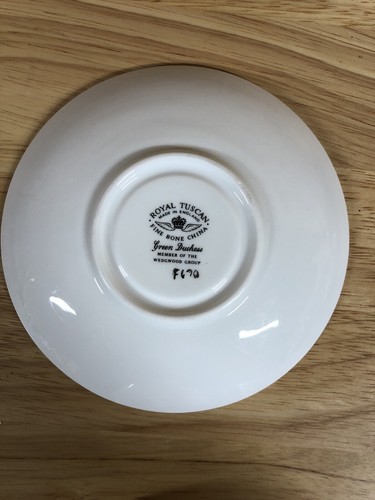 Royal Tuscan Fine English China Teetasse Untertasse Vintage #F670 Green Duchess - Bild 7 von 7