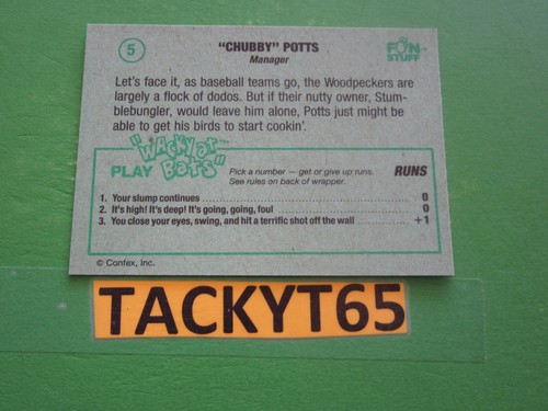 1991 WACKY AT BATS SINGLE STICKER(S) NEW YOU CHOOSE - Picture 8 of 106