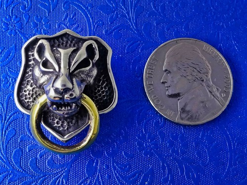 Vintage Lion Wallet Chain Connector Concho Leather Craft For Wallets Handmade - Picture 4 of 4