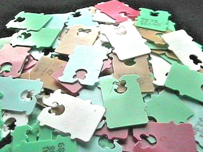 Plastic Bread Tabs Clips Tags Bag of 100 Recycled Multi Colored Upcycled Crafts