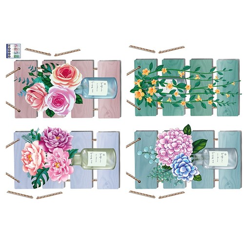 4-teiliges Set Kunst Magie 3D grüne Pflanzen Blumen Aufkleber Wohnkultur Wandaufkleber - Bild 7 von 7