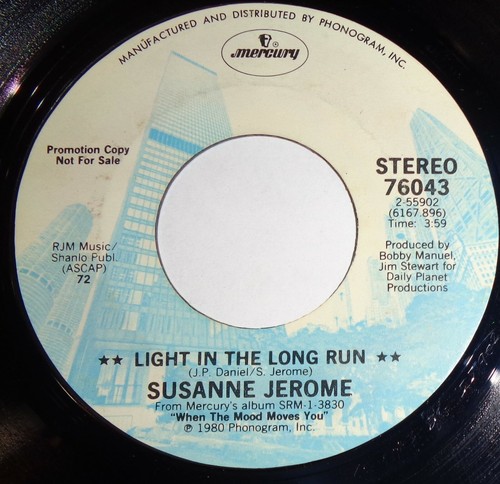 Susanne Jerome 45 RPM - Light In The Long Run stereo / Mono NM VG++/ VG++ E6 - Imagen 1 de 2