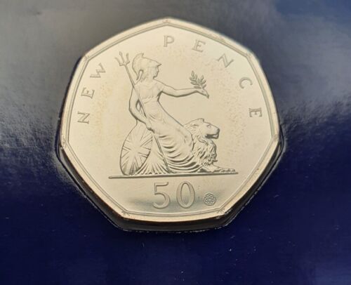 2019 Britannia Fifty Years 50p Privy Mark Pence Coin BUNC on Change Checker Card - Picture 3 of 4