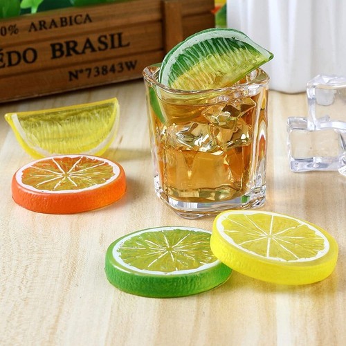 UK 20x Simulation Lemon Slices Artificial Fruit Decor DIY Photography Prop Craft - Bild 2 von 12