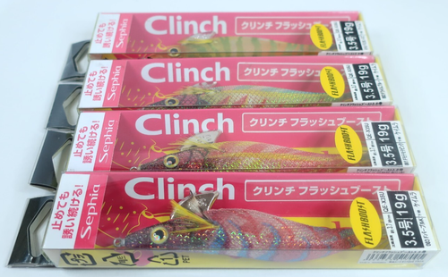 Lote de 8 plantillas de calamar Shimano Sephia Clinch Flashboost #3,5 19 g (hechas en Indonesia). - Imagen 5 de 10