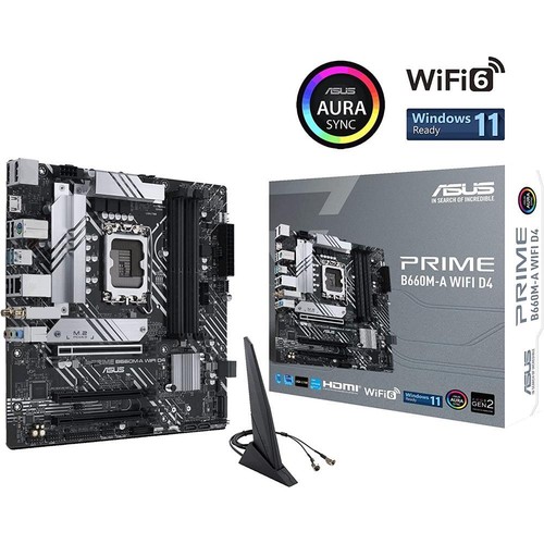 ASUS PRIME B660M-A WIFI D4 Gaming Mainboard Sockel Intel LGA 1700 mATX DDR4 - Bild 5 von 5