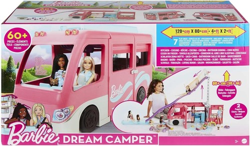 Barbie Dream Camper Van mit 7 Spielbereichen inkl. Barbie Pool und Rutsche 75 cm - Bild 6 von 7