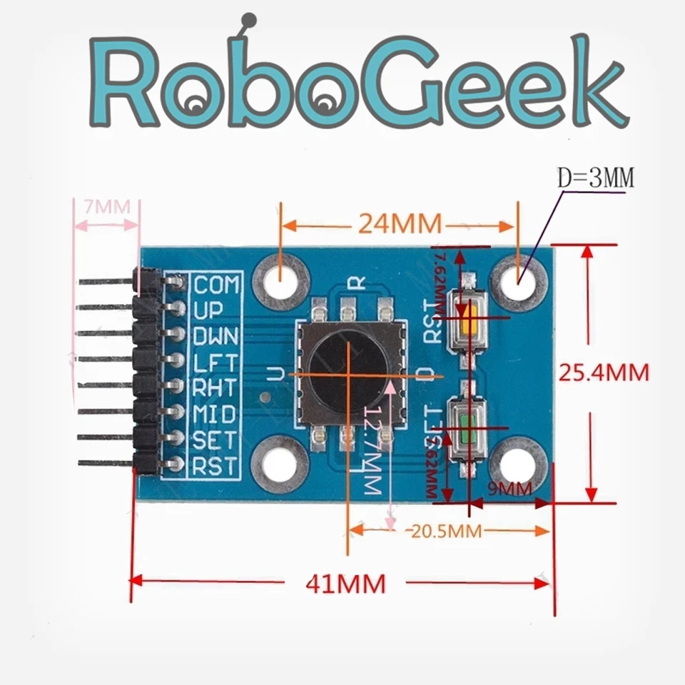 Módulo de Botón de Navegación de Cinco Direcciones para MCU AVR Game 5D Rocker - Imagen 2 de 2