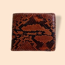 FREE SHIPPING Genuine Pyth0n Snake Skin Bifold Wallet Brown Color