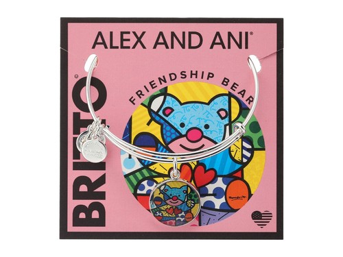 Alex & Ani Britto Art Infusion Friendship Bear Bangles Silver Finish * NEW * - Picture 1 of 5