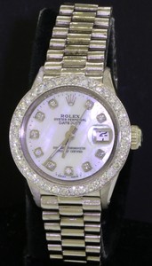 Rolex-Datejust-6517-rare-18K-WG-diamond-MOP-dial-amp-bezel-automatic-ladies-watch