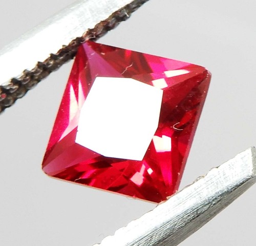 Treated Loose Gemstone 3 mm Square Cut Super Clean Mogok Ruby Y076 - Picture 3 of 8