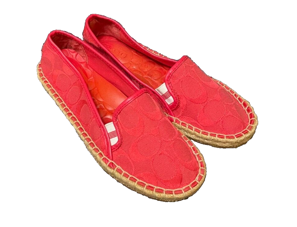 Coach Signature Jacquard Espadrille Shoes In Size 6 | eBay