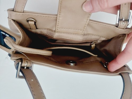 Ladies Teens Mini Nine West beige handbag with mirror - Picture 7 of 10