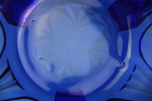 Vintage Hazel Atlas Cobalt Blue Royal Lace 10" Footed Bowl - Picture 16 of 17