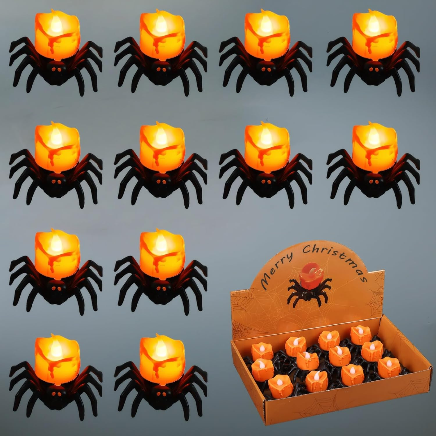 12 Pack Christmas Window LED Candles, Flameless Candles Battery Operated, Cordle
