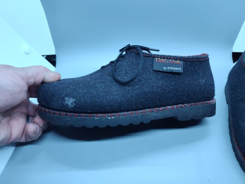 Wild N’ Wooly by Stegmann Lace Up Black Felt Wool Shoe Sz 6 Women's *READ* - Picture 7 of 15