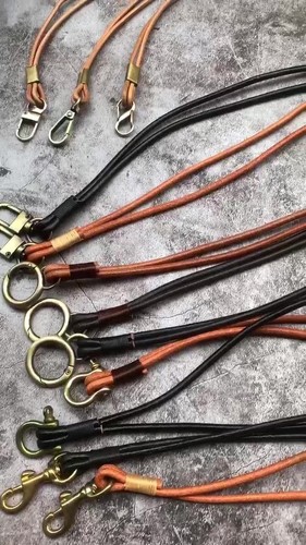 Handy Riemen Rindleder Schlüsselband Schlüssel Leder Karte Badge Hals Band 50cm - Zdjęcie 7 z 22