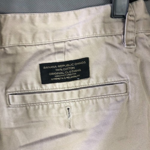 Banana Republic Shorts Mens Size 34 Khaki Flat Front Chino Cargo Bermuda cotton - Picture 7 of 16
