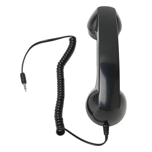 (Black) Retro 3.5mm Telephone Handset Cell Phone Receiver Mic Microphone Fit - Picture 15 of 22