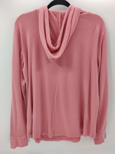 New York & Company rosa Kordelzug weich bequem Kapuzenpullover Größe Large - Bild 2 von 10