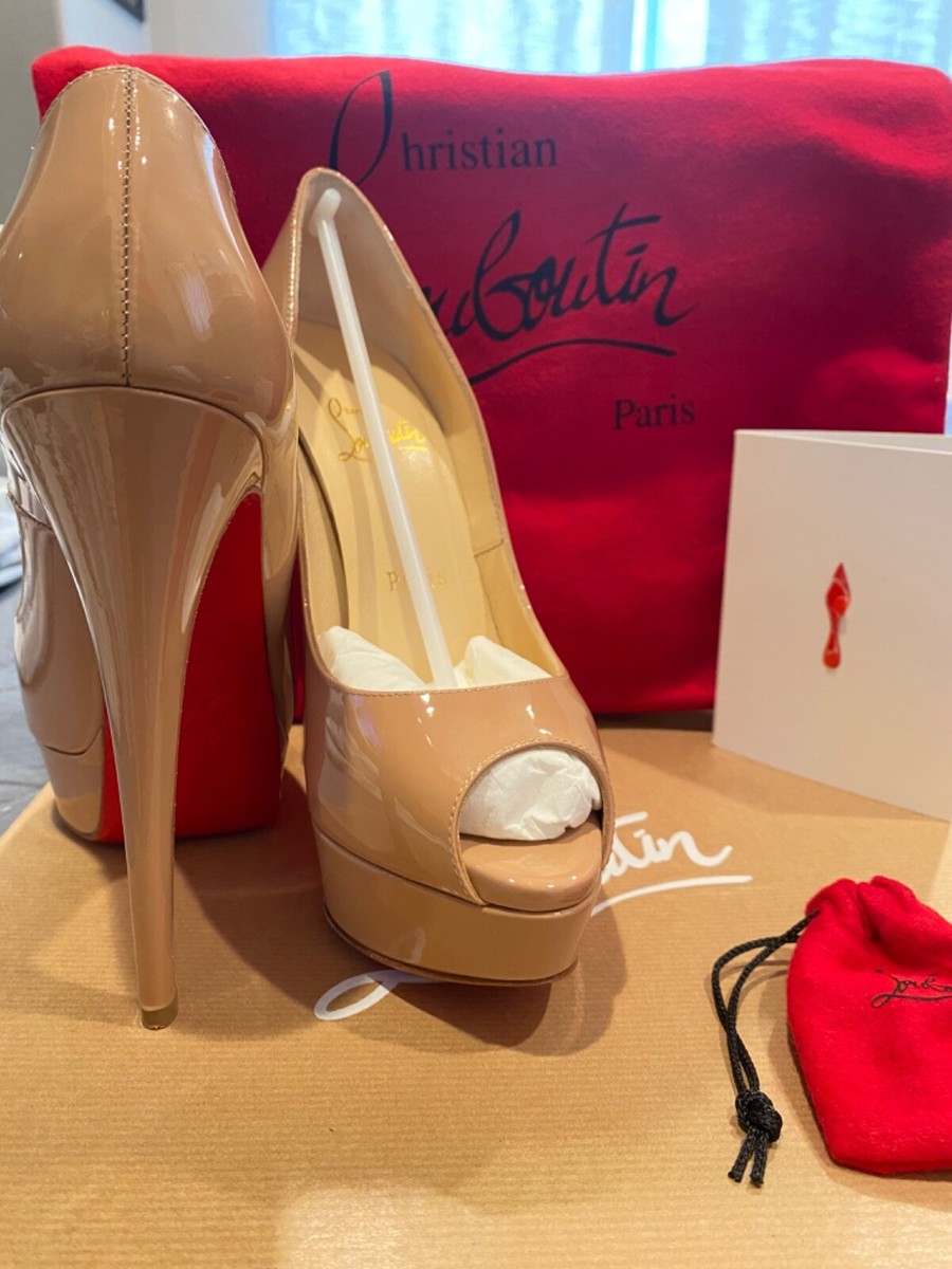 靴 LADY PEEP 150 PATENT CALF CHRISTIAN LOUBOUTIN LADY PEEP 150 PATENT CALF HEELS BLACK