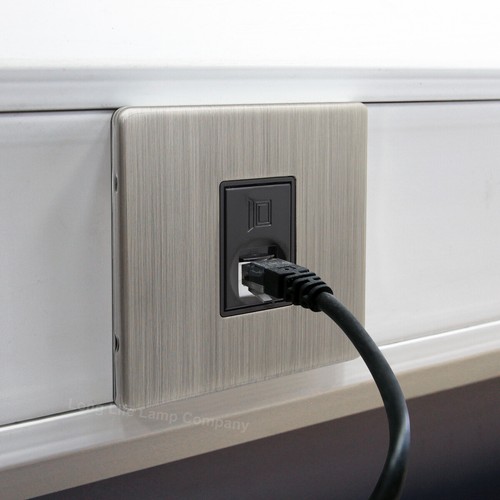 Ethernet Port Data Socket Single or Double Ports Screwless Slim Flat Wall Plate - Picture 13 of 46