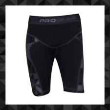 PULSE PROGEAR MENS GYM FITNESS YOGA RUNNING BASE LAYER COMPRESSION SHORT GREY