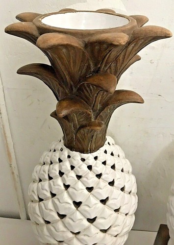 Pr. Of MCM ZACCAGNINI Signed Italian Pottery Pineapple Lamp Body/Base Lt.1950s - Picture 8 of 12