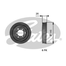 GATES TVD1056 Belt Pulley, crankshaft for CITROËN,FIAT,PEUGEOT
