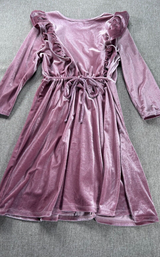 Speechless Dress Girl's Large Plus Elastic Round Neck Pink Ruffled Party Casual - Picture 7 of 12